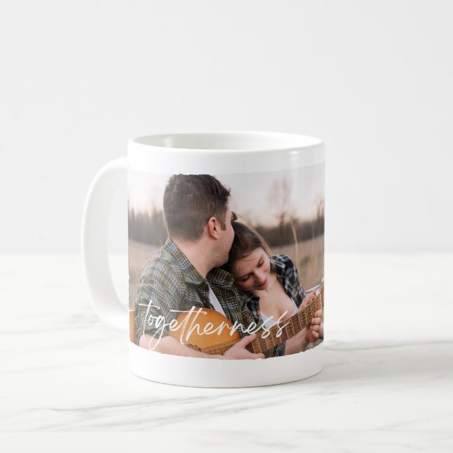 Caneca De Café Juntos Casais Fotografia Mug com Nomes (Frente Esquerda)