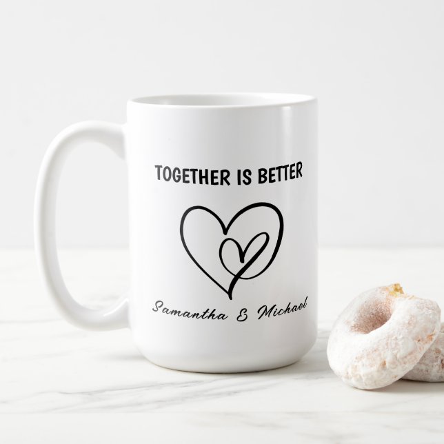 Caneca De Café Juntos é melhor Dia de os namorados (Com Donut)
