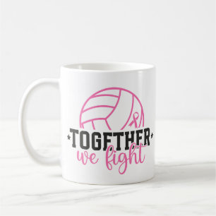 Caneca De Café Juntos Lutamos Contra o Câncer de Mama Laço Rosa