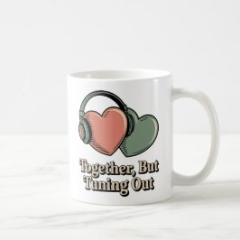 Caneca De Café Juntos, Mas Desligados, Humor de Distância Emocion