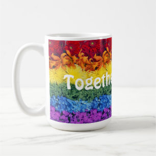Caneca De Café Juntos, Nós Aumentamos As Flores Do Orgulho
