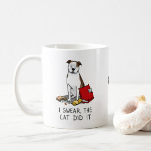 Caneca De Café Juro que o Gato Pôs Touro (lt brindle/wh3)