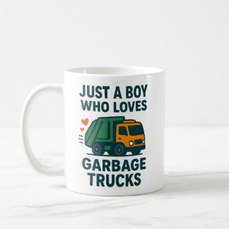 Caneca De Café Just a Boy Who Loves Garbage Trucks Kids          