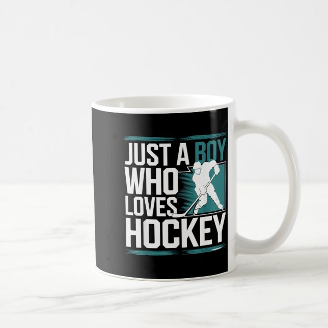 Caneca De Café Just A Boy Who Loves Hockey  (Direita)