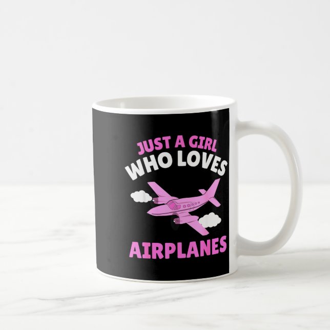 Caneca De Café Just A Girl Who Loves Airplanes Kids Toddler Baby  (Direita)