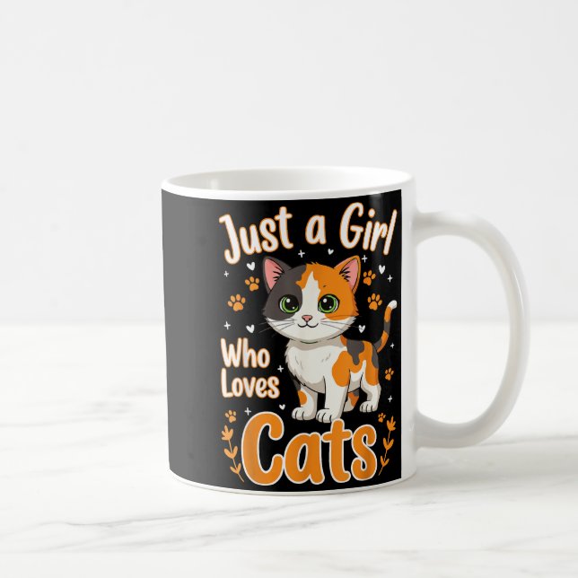 Caneca De Café Just A Girl Who Loves Cats Valentines Day Cat Wome (Direita)