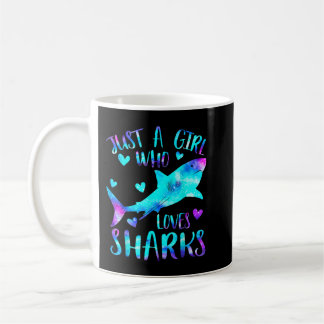 Caneca De Café Just a Girl Who Loves Sharks Galaxy Shark Lover Gi