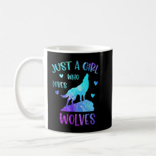 Caneca De Café Just A Girl Who Loves Wolves Rainbow Gifts For Wol