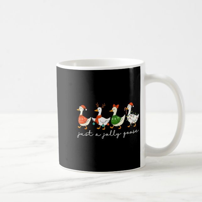 Caneca De Café Just A Jolly Goose Santa Christmas Goose Farm Merr (Direita)