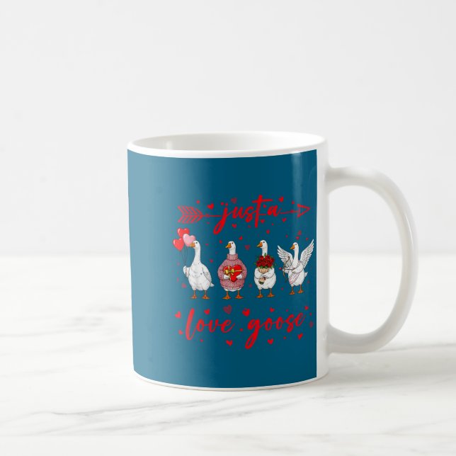 Caneca De Café Just A Love Goose Funny Valentine Cute Goose For W (Direita)