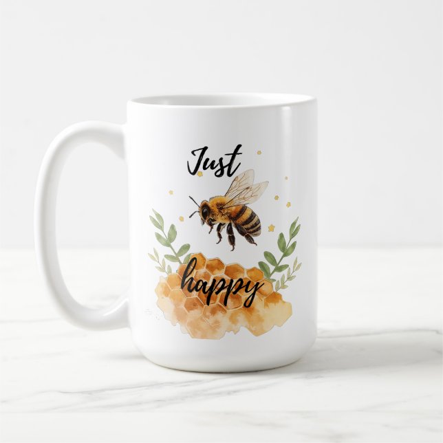 Caneca De Café Just Bee Happy  (Esquerda)