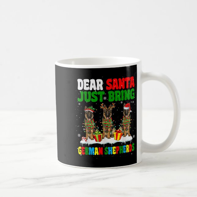 Caneca De Café Just Bring German Shepherds Xmas Three Santa Reind (Direita)
