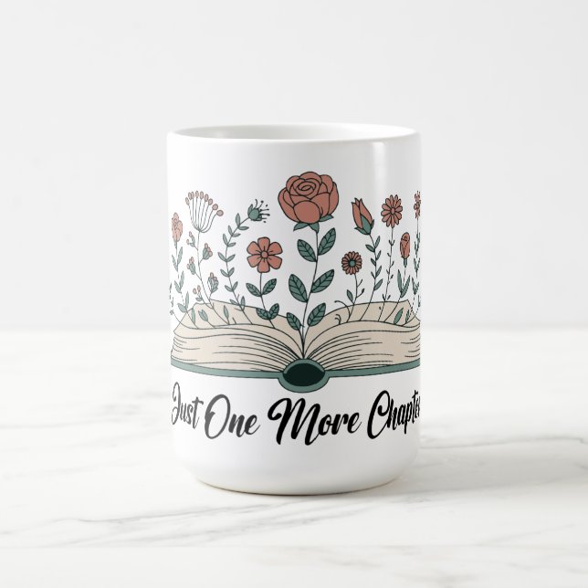 Caneca De Café Just One More Chapter – Floral Book Lover (Centro)