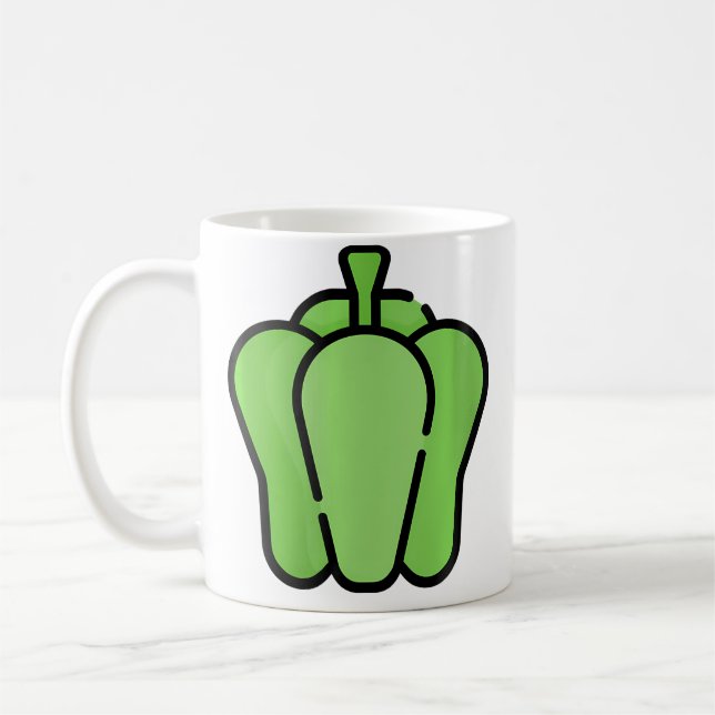 Caneca De Café Just Really Like Bell Peppers Green Pepper (Esquerda)