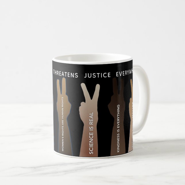 Caneca De Café Justiça Em Qualquer Lugar Ameaça Justiça Em Todo L (Frente Esquerda)