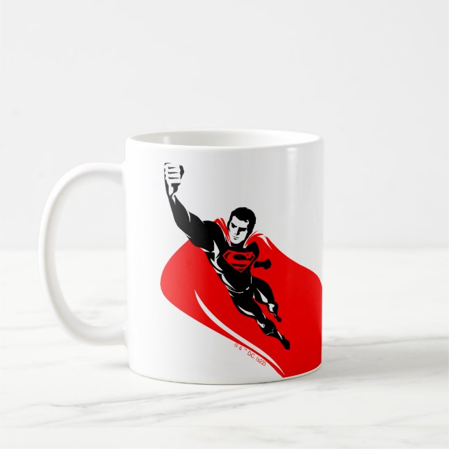 Caneca De Café Justice League | Superman Flying Noir Pop Art (Esquerda)