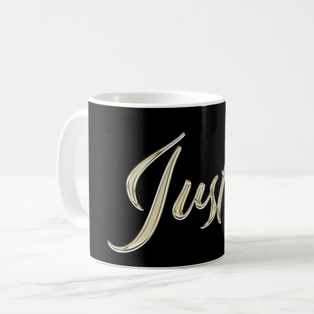 Caneca De Café Justin Name whitegold Tasse Teetasse Kaffeetasse (Frente Esquerda)