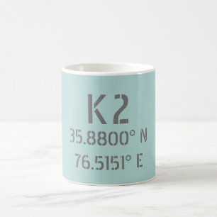 Caneca De Café K2 Latitude e Longitude