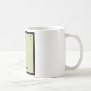 Caneca De Café K - Elemento de mesa periódica da química dos