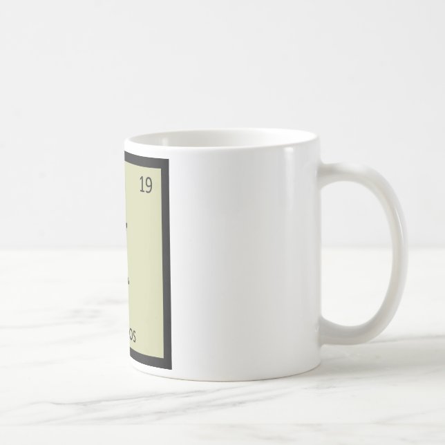 Caneca De Café K - Elemento de mesa periódica da química dos (Direita)