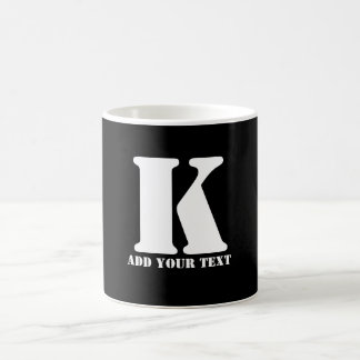 Caneca De Café K Monograma Clássico Templo de Casamento Personali
