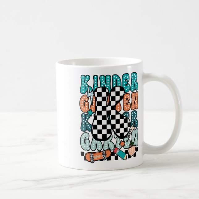 Caneca De Café K Professor de Jardim de Infância Xadrez De Volta  (Direita)