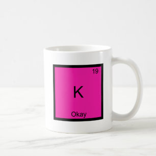 Caneca De Café K - Símbolo de Elemento Químico Divertido Tabela P