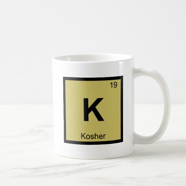 Caneca De Café K - Símbolo de Mesa Periódica de Química de Kosher (Direita)