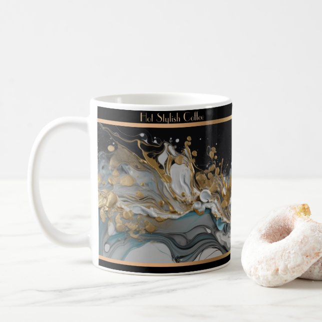 Caneca De Café Kaffeetasse im Marmor Look (Com Donut)