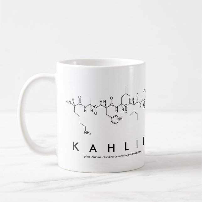 Caneca De Café Kahlil peptide name mug (Esquerda)