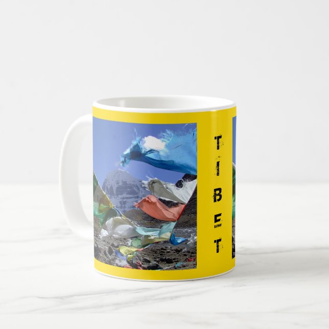 Caneca De Café Kailash, Santa montanha, Tibete - Himalaias (Frente Esquerda)
