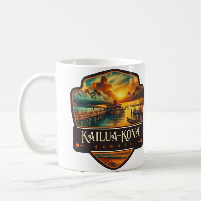 Caneca De Café Kailua-Kona, Havaí | Antigo (Esquerda)