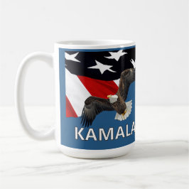 Caneca De Café Kamala com Águia e Bandeira
