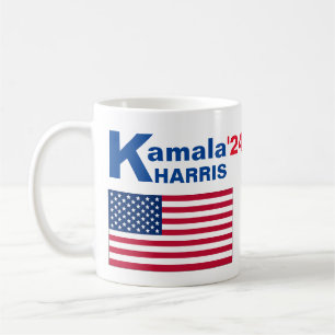 Caneca De Café Kamala Harris com Bandeira Americana