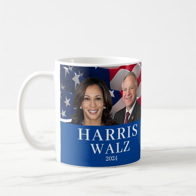 Caneca De Café Kamala Harris E Tim Walz 2024 (Esquerda)