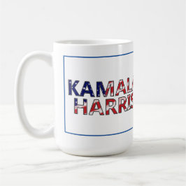 Caneca De Café Kamala Harris Em Bandeiras