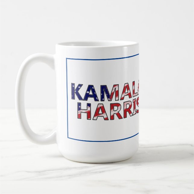 Caneca De Café Kamala Harris Em Bandeiras (Esquerda)