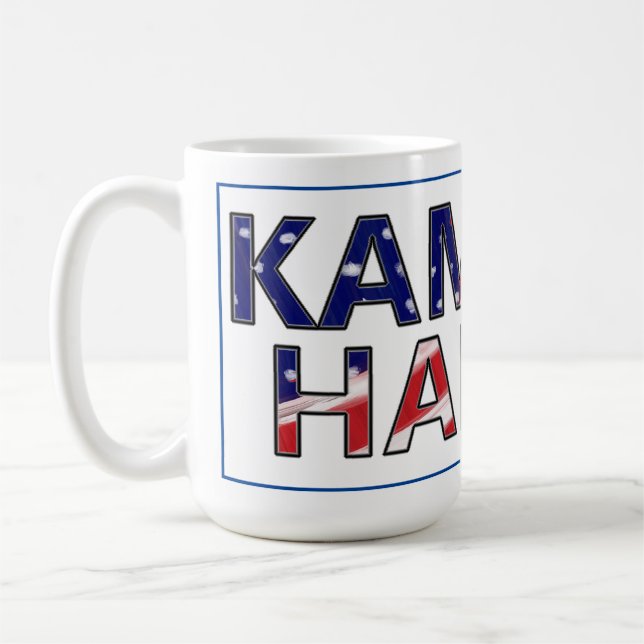 Caneca De Café Kamala Harris Em Bandeiras (Esquerda)