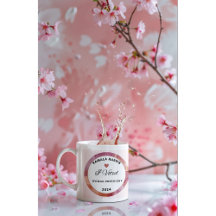 Kamala Harris Mug. Cores brancas e Rosas claro.