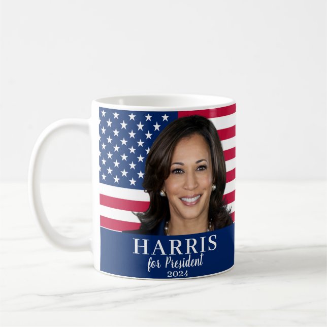 Caneca De Café Kamala Harris Para O Presidente 2024 (Esquerda)