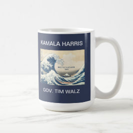 CANECA DE CAFÉ KAMALA HARRIS TIM WALZ BLUE WAVE 2024