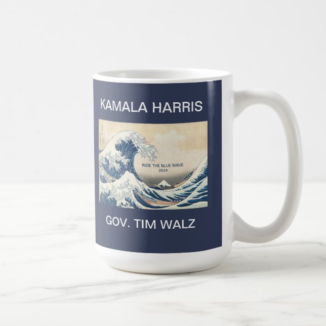 CANECA DE CAFÉ KAMALA HARRIS TIM WALZ BLUE WAVE 2024 (Direita)
