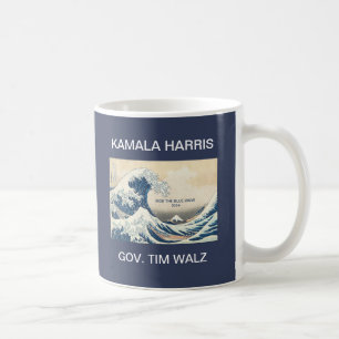 CANECA DE CAFÉ KAMALA HARRIS TIM WALZ BLUE WAVE 2024