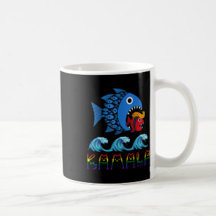 Caneca De Café Kamala Sobre Trump Blue Wave Peixes Grandes Come P