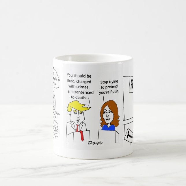 CANECA DE CAFÉ KAMALA TRUMP CARTOONS MUG (Centro)