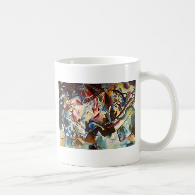Caneca De Café Kandinsky Composition VI Abstrato Pintura (Direita)