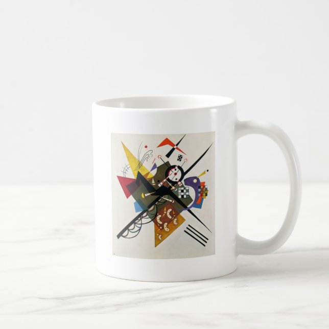Caneca De Café Kandinsky Na Pintura Branca De Dois Abstrato (Direita)