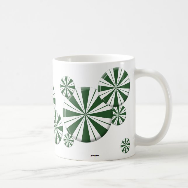 Caneca De Café Kandy de Stripe de Spearmint (Direita)