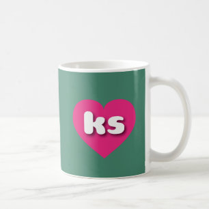 Caneca De Café Kansas Hot Pink Heart - Amor