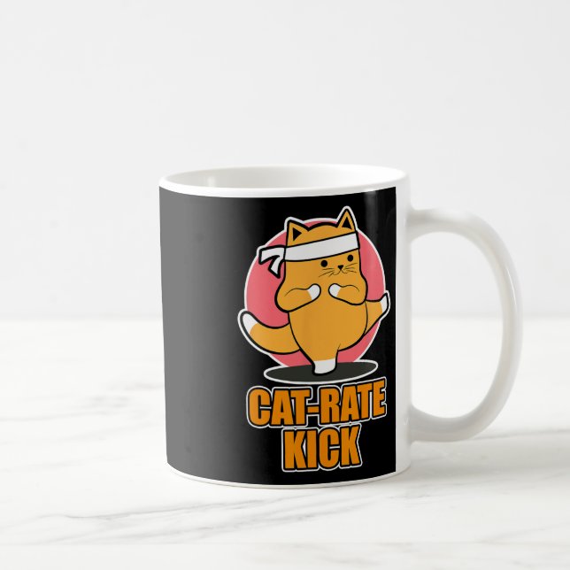 Caneca De Café Karate Cat Design Para Ventiladores Desportivos -  (Direita)